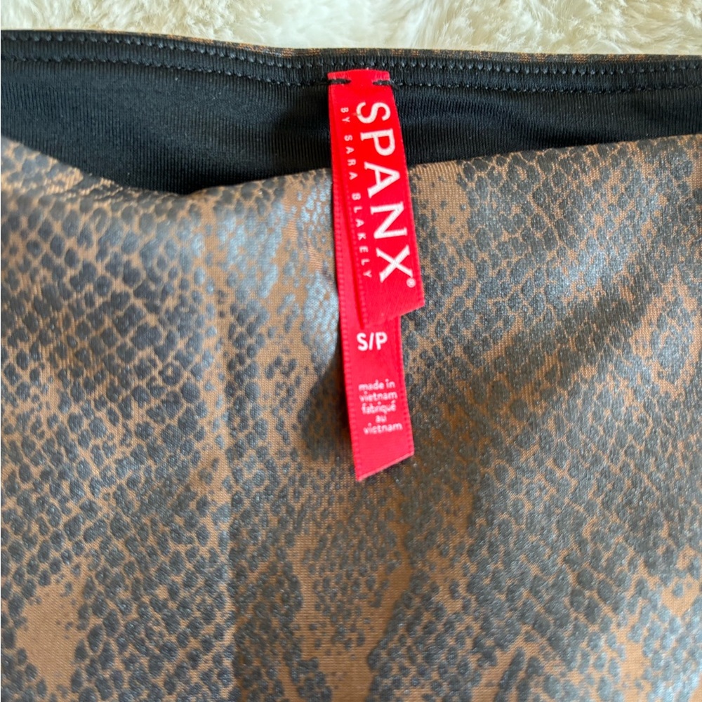Spanx Dark Brown/Black Python Pattern Leggings - image 2